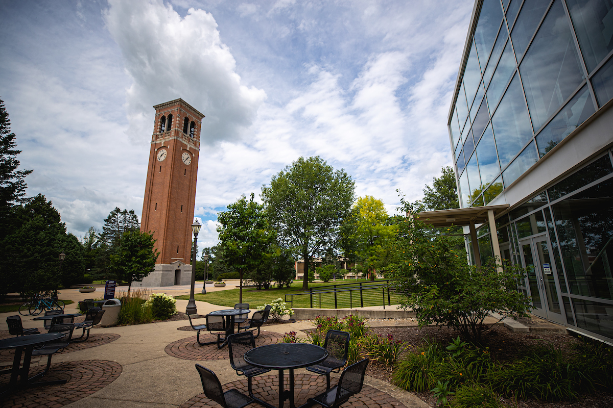 Campus scene with campanile