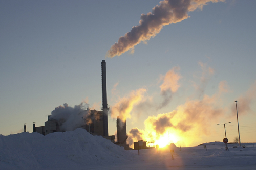 power plant in winter